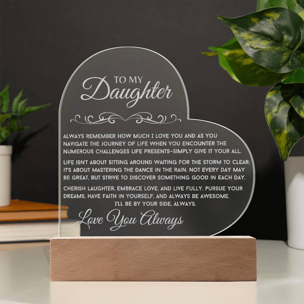 Forever Daughter Acrylic Heart Illuminarte™ Plaque