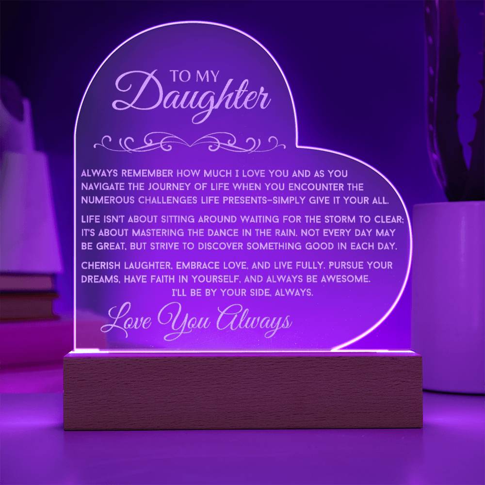 Forever Daughter Acrylic Heart Illuminarte™ Plaque