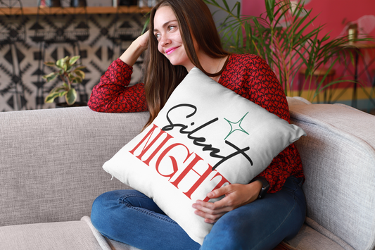 Silent Night Large Square Pillow