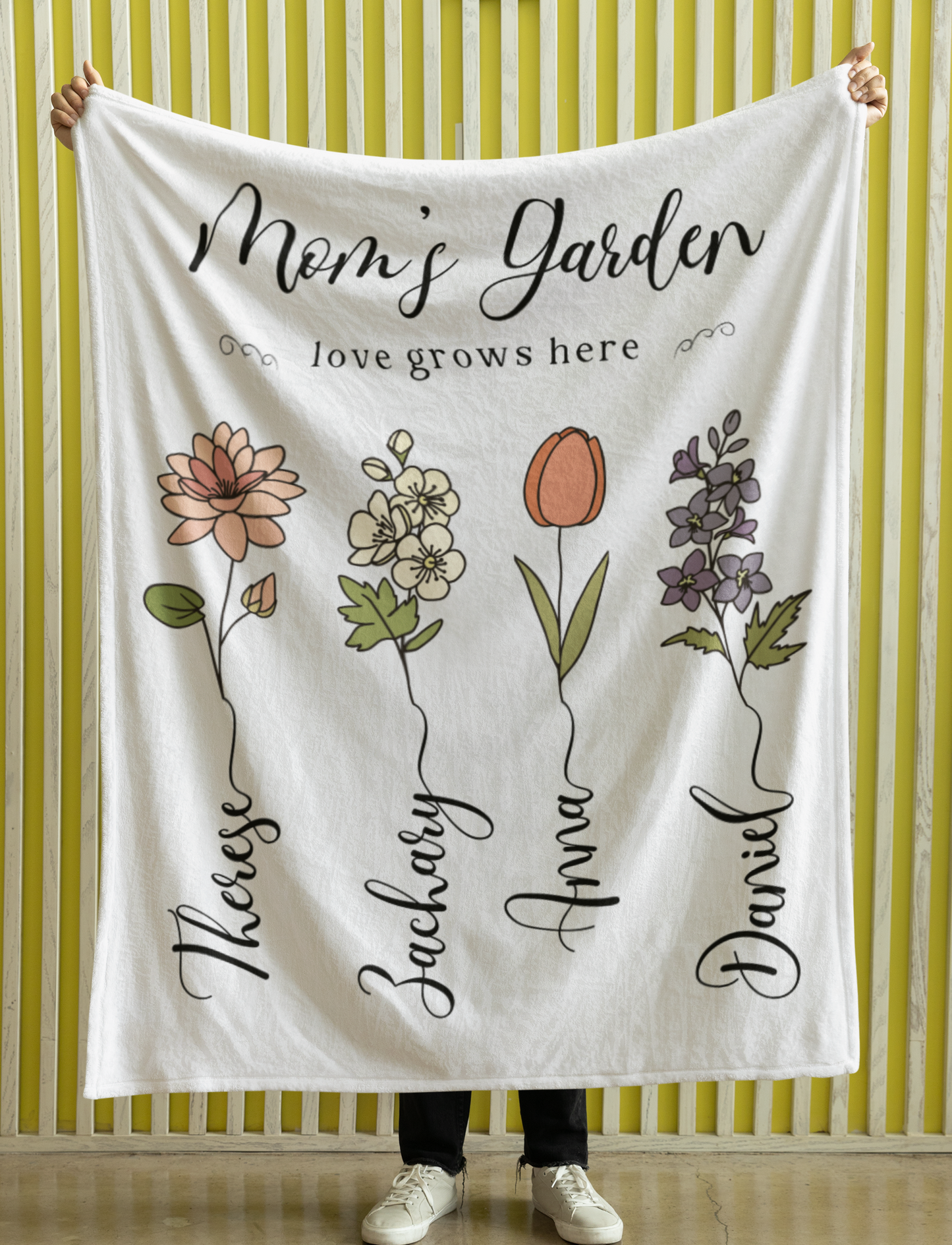 Mom's Garden Birthflower Blanket