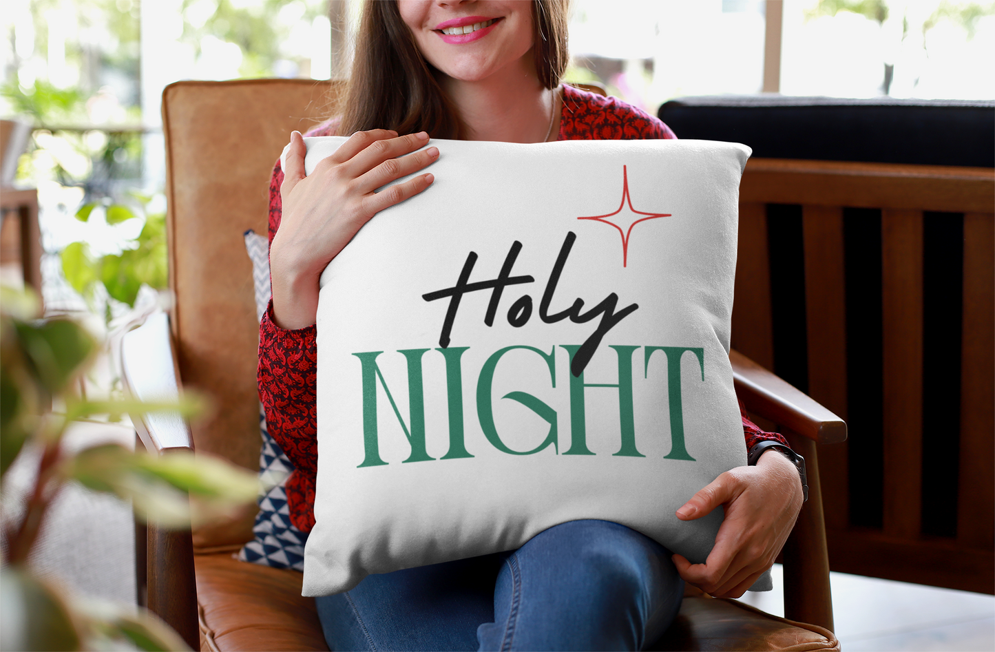 Holy Night Large Square Pillow