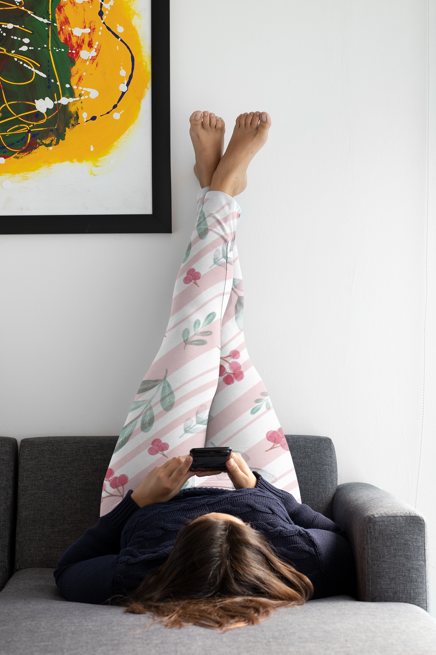 Pink Candy Stripe Holly Leggings