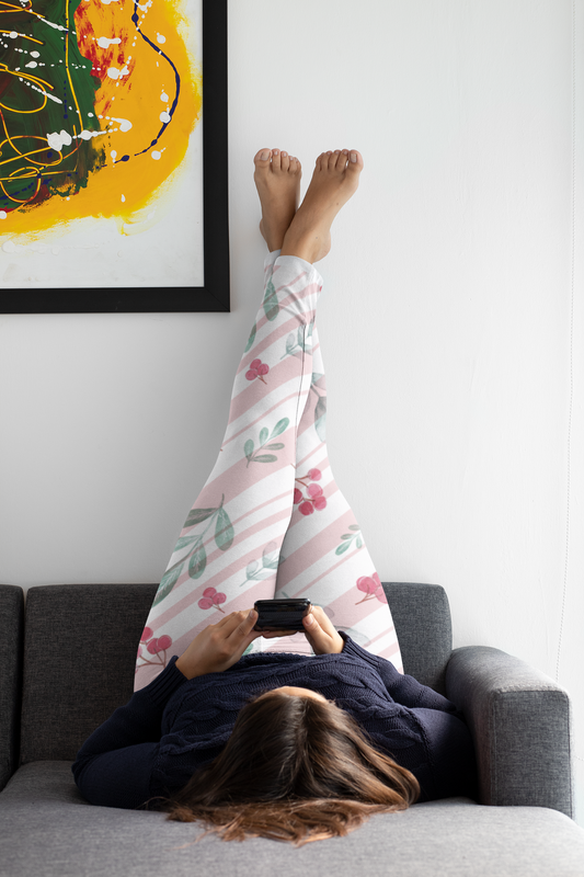 Pink Candy Stripe Holly Leggings