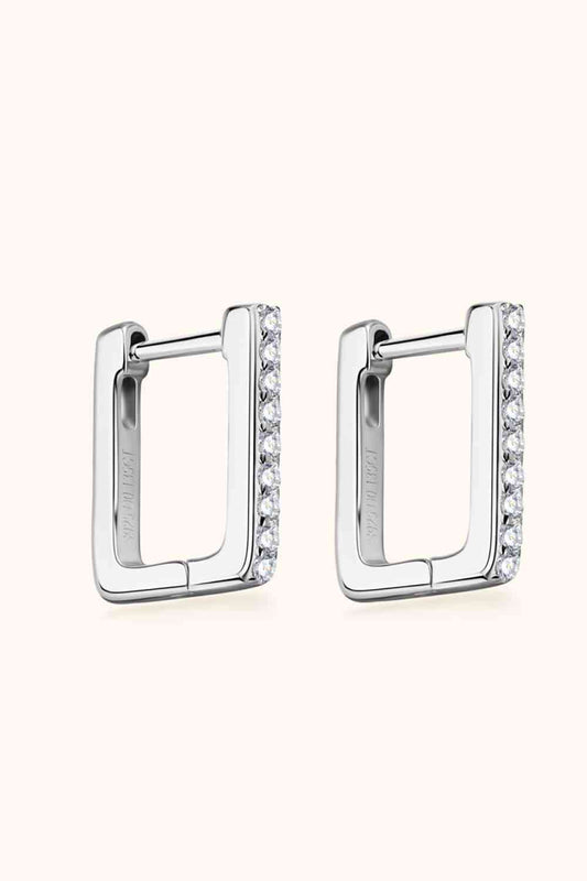 Moissanite Geometric 925 Sterling Silver Earrings