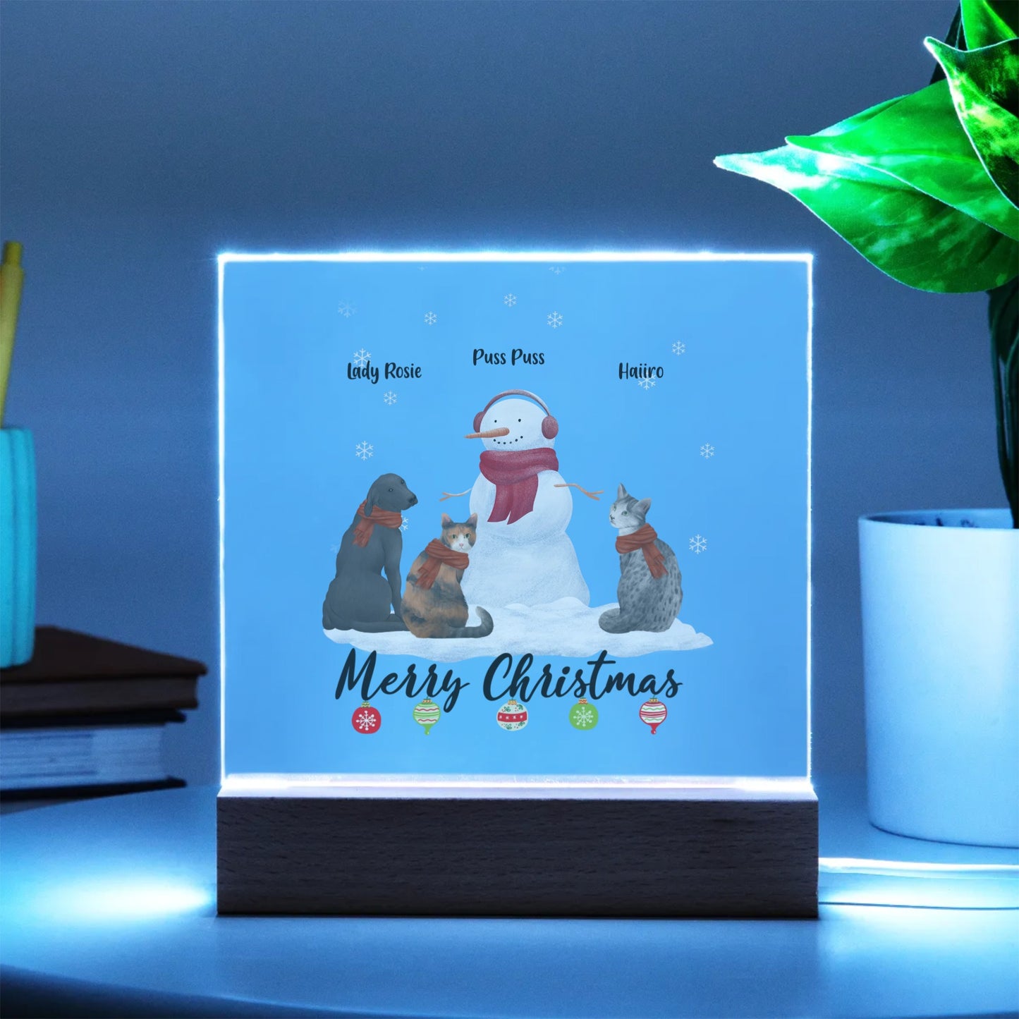 Merry Christmas Personalized Pet Illuminarte™ Plaque