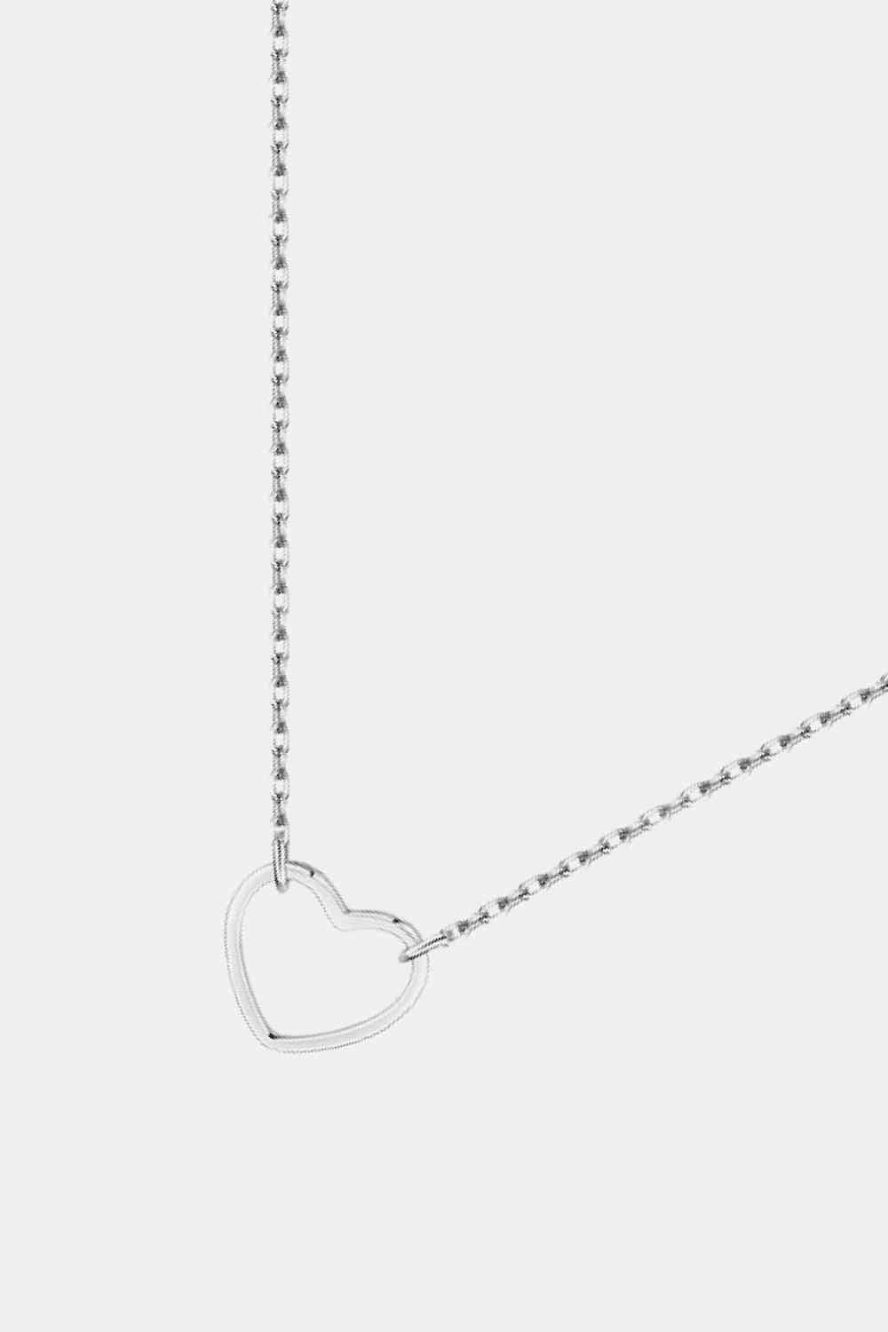 Dainty 925 Sterling Silver Heart Shape Pendant Necklace