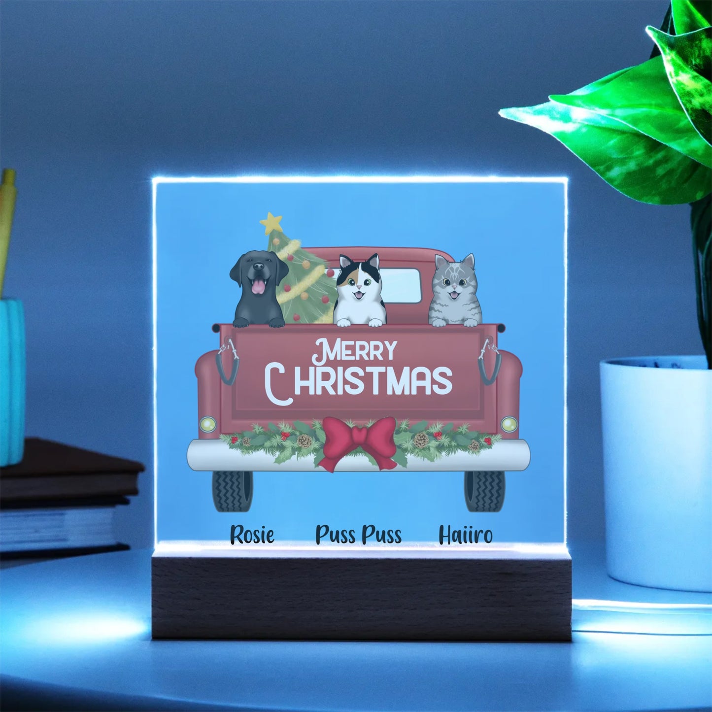 Pets Christmas Acrylic Illuminarte™ Plaque