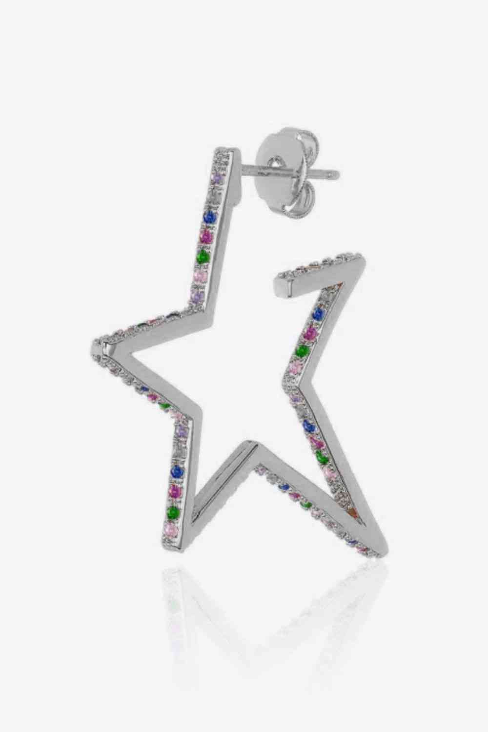 Zircon Star 925 Sterling Silver Earrings