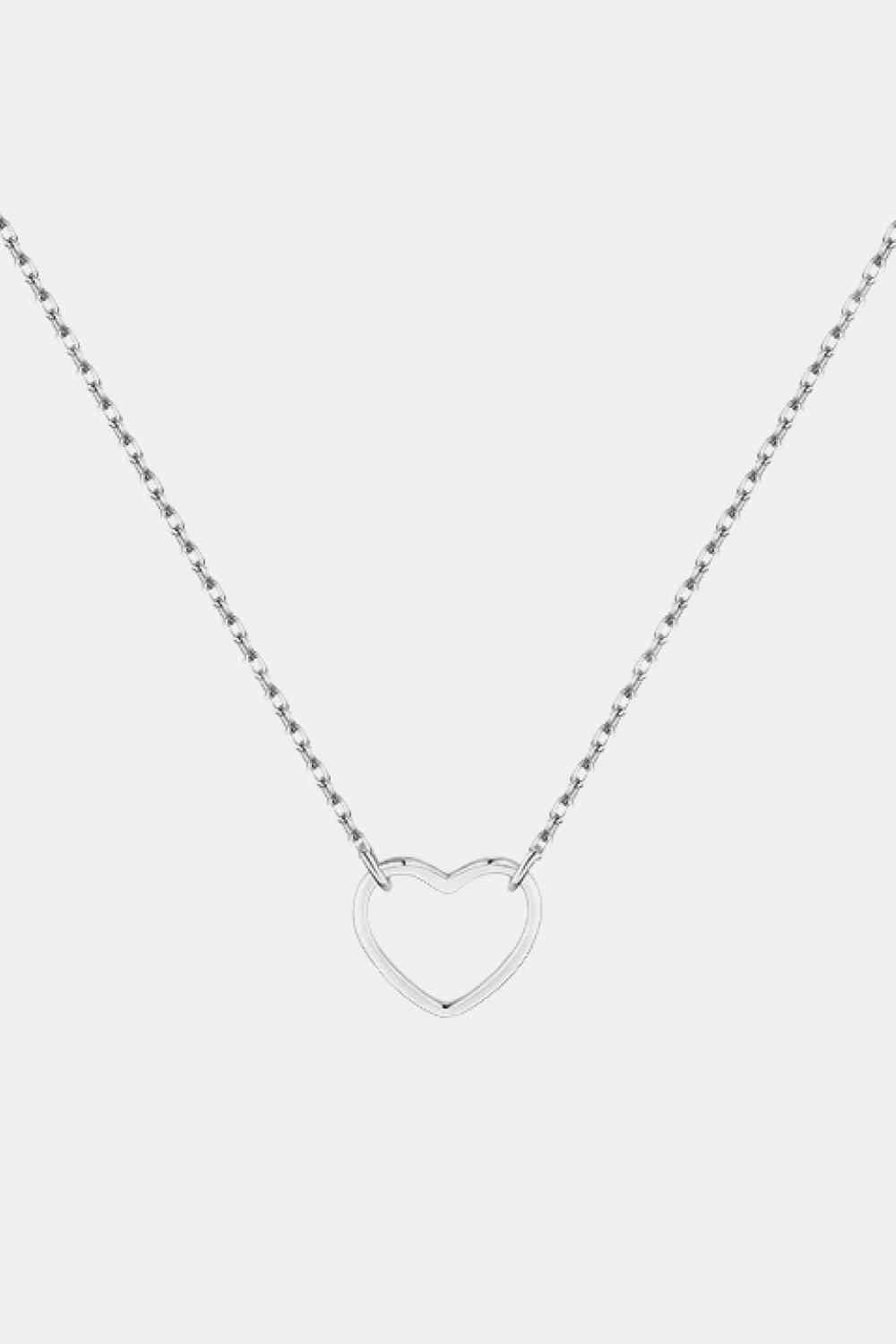 Dainty 925 Sterling Silver Heart Shape Pendant Necklace