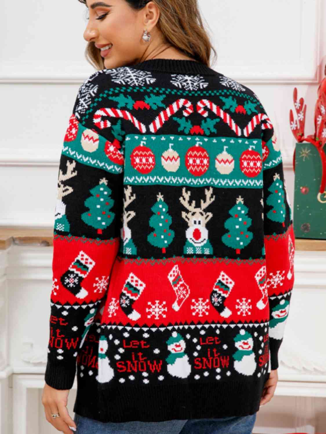 .Ugly Christmas Button Down Cardigan