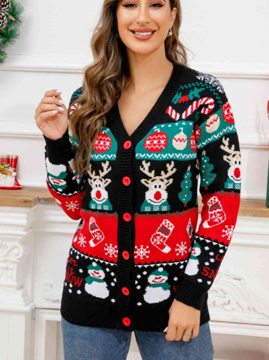 .Ugly Christmas Button Down Cardigan